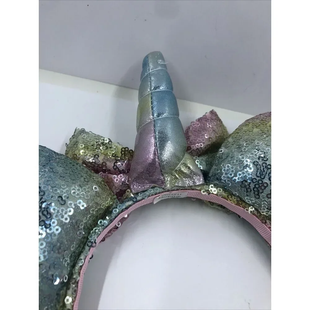 Disney Parks Unicorn Minnie Mouse Ears Headband-pastel Sequin Bow Horn